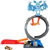 Hot Wheels City 'Let's Race' Netflix - Loop Attacco del Pipistrello, pista con loop e lanciatore regolabile per sconfiggere il pipistrello, una macchinina Hot Wheels inclusa, 4+ anni, HTN78