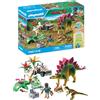 PLAYMOBIL Dinos 71523 Campo Base con Dinosauri, avvincente Tour esplorativo con i ricercatori, Incluso walkie-Talkie, microscopio e Uova di Dinosauro, Giocattolo per Bambini dai 4 Anni in su