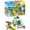 PLAYMOBIL Family Fun 71425 Avventura in Canoa, Camping, Divertente Avventura all'aperto in Campeggio, Canoa e falò, Una Vacanza condivisa nella Natura, Giocattolo per Bambini dai 4 Anni in su