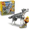 LEGO Creator 3 in 1 Animali della Foresta: Lupo Grigio - Animale Giocattolo Trasformabile in Falco o Procione - Decorazione Cameretta - Regalo di Compleanno per Bambine e Bambini da 8 Anni - 31393