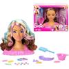 Barbie - Styling Head Deluxe, capelli castano scuro con oltre 20 accessori per acconciature, fermagli per capelli a stella o farfalla cambia colore, giocattolo per bambini, 3+ anni, JFG82