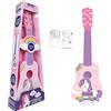 Lexibook La mia Prima Chitarra Unicorno, 6 corde in nylon per i bambini, 53 cm, guía incluida, Rosa/Blu, K200UNILXB