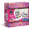 Clementoni Crazy Chic - Message Bracelets, Kit Gioielli Creativi per Bambini 7+ Anni, Braccialetti e Collane Personalizzabili con Lettere e Perline Colorate, Idea Regalo per Bambine, 18634