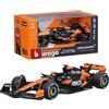 Burago Bburago - McLaren MCL38 Lando Norris #4 2024 - Modellino Realistico Auto in Scala 1:43, Guidata da Lando Norris, Licenza Ufficiale MCLaren, Età consigliata 3+ Anni