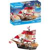 PLAYMOBIL Pirates 71418 Nave Pirata, emozionanti Avventure piratesche, playset con Molti Accessori Come Un telescopio, Una Bussola e cannoni, Giocattolo per Bambini dai 4 Anni in su