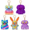 Fuggler 5-Inch Plush Keyring Series 6 5 Pack by ZURU - Giocattolo di peluche Funny Ugly Monster con portachiavi collezionabile per bambini, adolescenti e collezionisti adulti