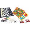 Lexibook 8 Giochi in 1, Scacchi, Dama, Mulino, Scale e Serpenti, Gioco dell'oca, Dama Cinese, Backgammon, JGM800LXB
