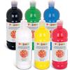 PRIMO - Tempere Lavabili per Bambini, 6 Colori per Bambini +3 Anni da 1L con Dosatore, Colori a Tempera per Dipingere Carta Stoffa Vetro, Pittura, Cartoleria, Lavoretti Creativi e Materiale Scolastico
