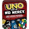 Mattel Games - UNO No Mercy, la versione di UNO più brutale di sempre, Multicolore confezione in metallo, con 56 nuove carte, regole speciali 10, giocattolo per bambini, 7+ anni, HXT57