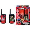 Lexibook - Miraculous Walkie Talkies 200m, Set di Comunicazione per Bambini, 2 canali di Comunicazione, Clip da Cintura, Nero/Rosso, TW12MILXB