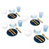Theo Klein 9166 Set di stoviglie, Robuste ed Eleganti stoviglie Giocattolo per 4 Persone, Scodelle e Posate Color Oro Incluse, Giocattolo per Bambini dai 2 Anni