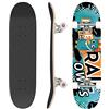 Hikole 3108-1, Skateboard completo, Pro 31 Pollici Skateboard per Adulti Principianti, Bambine e Bambini, 7 Strati di Legno di Acero, verde