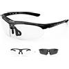 FREE SOLDIER Occhiali da Sole da Uomo Polarizzati 5 in 1 Occhiale Ciclismo MTB Softair Occhiali Tattici Militari Anti-UV400 Protezione per Ciclismo, Corsa, Pesca, Guida, Sport All'aperto