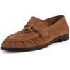 MISSCAI Mocassini Donna Invernali Ecopelle Scamosciata Tacco Basso 2 cm | Scarpe basse donna, mocassino slip-on, loafers college cuciture arricciate e ornamento dorato