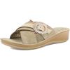 inblu Ciabatte Zeppa Donna Con Doppia Fascia Incrociata E Preziosa Fibbia, Zeppa 3,5cm, Plantare In Ecopelle CiabatteDonna