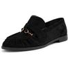 MISSCAI Mocassini Donna Invernali Ecopelle Scamosciata Tacco Basso 2 cm | Scarpe basse donna, mocassino slip-on, loafers college cuciture arricciate e ornamento dorato