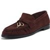 MISSCAI Mocassini Donna Invernali Ecopelle Scamosciata Tacco Basso 2 cm | Scarpe basse donna, mocassino slip-on, loafers college cuciture arricciate e ornamento dorato