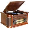 Dlitime Giradischi DLITIME con radio AM&FM/USB/RCA/AUX/Telecomando/lettore