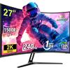 Amzfast Monitor da Gioco Curvo 27 pollici - 240 Hz, QHD (2560 × 1440),