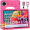 Dghrti Tablet Android 15 Con EVA Silicone Custodia Protettiva, 24GB+256GB/2TB,