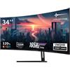 Minifire Monitor da gioco curvo 34" UWQHD 165Hz (DP), 3440 x 1440, curvo