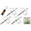 BUILT TO LAST! Hunter PGP - Set di 4 chiavi per la regolazione del rotore, chiavi per irrigazione, adatte per: teste PGP, PGJ, I20, I25, I40 + portachiavi a LED