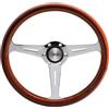 SIMONI RACING RESIA Volante Sportivo Universale, Legno Look con Razze Cromate, Foratura Nardi
