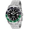 Invicta Pro Diver - Orologio da uomo in acciaio inossidabile con movimento automatico - 42 mm, Argento / Verde