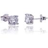 Remo Gammella Orecchini Punto Luce Donna argento 925 e Zirconi - Orecchini bambina argento - Orecchini argento punto luce e zirconi bianchi - Misure da 3 a 7 mm