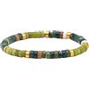 SIXTY STONES - 60 - Sixtystones - Bracciale di pietre di diaspro verde indiano di agata amazzonica Heishi - Misura: Small-16cm