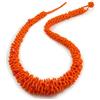 Avalaya Statement - Collana con perle di vetro e semi preziosi, lunghezza 60 cm, colore: Arancione
