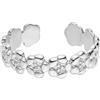 Purelei Hau'oli - Anello regolabile impermeabile con fiori in filigrana, in acciaio inox placcato oro 14 carati, placcato oro rosa 18 carati o argento (taglia 56-60)