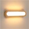Comely Applique da Parete Interno, 18W Vintage Lampada da Parete in Legno | 3000K Luce Calda, Grano di Legno Creativo Lampada a Muro LED per Camera da Letto Soggiorno Corridoio