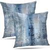 Alricc - Confezione da 2 federe per cuscino blu e grigio, decorazione moderna per camera da letto, divano, soggiorno (40 x 40 cm, blu e grigio)