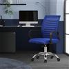 ML-Design sedia da ufficio ergonomica, blu, girevole a 360° con rotelle