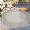 Paco Home Tappeto per esterni a trama piatta moderno boho etno resistente alle intemperie misura 160 cm rotondo