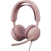 Logitech Zone Wired 2, con cavo, 20 - 20000 Hz, chiamate/musica, 223,5 g, cuffie, rosa