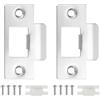 PATIKIL 2-3/4 Piastra Battuta Serratura Porta, 2Pz Piastra Sblocco a T Acciaio Inossidabile, Piastra Posteriore Porta con Viti per Uso Porta Interna Esterna (Foro Grande), Argento