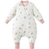 Duomiaomiao Sacco nanna con piedi, per tutto l'anno, in 100% cotone, con piedi, 3,5 Tog, sacco nanna con gambe, per bambini e bambine(Fiori rosa/1-2 anni)