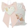 ideeanto Set fiocco nascita + sacchetto sacca primo cambio neonato personalizzato con nome e frase Made in Italy (Bimba)