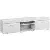 Baroni Home Mobile per Tv con 2 Sportelli 2 Ripiani, Foro per Passaggio Cavi in MDF, Consolle Porta TV per Camera da Letto, Salotto, Cucina, Bianco, 160x35x40 cm