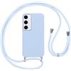 Vauki Custodia per Samsung Galaxy S25 5G Cover con Cordino,Blu Silicone Antiurto TPU Morbido Case Corda Collana Necklace Regolabile Stylish con Catena Ultra Sottile Cover per Samsung S25 5G,Blu