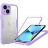 GoodcAcy Cover per iPhone 13 Mini 360 Gradi Antiurto Morbido Silicone Custodia con Protezione Schermo Integrata Rugged Doppia Bumper Fronte Retro Antigraffio Protettiva Case - Viola