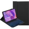 YKWXSC Custodia per tastiera per Lenovo Idea Tab Plus 12,1 Pollici Tablet TB365FC, QWERTY layout, 7 colori illuminati staccabile tastiera senza fili cover, Nero