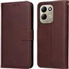 YUXING Cover per Xiaomi Redmi 17 4G/5G, Custodia a Libro in Pelle | Portafoglio, Blocco RFID, Porta Carte e Tasca Contanti, Chiusura Magnetica, Supporto, Antiurto-Marrone