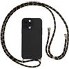 Vauki Cover per iPhone 16 Pro con Cordino, Silicone Custodia con Laccio Collana Tracolla, Antiurto Ultra-Sottile Protettiva Cellulare Case per iPhone 16 Pro, Nero