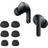 kwmobile 6x Auricolari di ricambio compatibile con Xiaomi Redmi Buds 8 Lite Gommini sostitutivi in Silicone - 3 Misure - nero