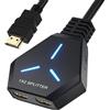 AUKOKIOULA Splitter HDMI 1 in 2 Out, supporta 4K 3D 1080P, doppio monitor, PS4/PS3/lettore Blu-Ray/MacBook/HDTV (solo specchio, non estendibile)