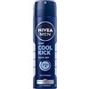 NIVEA MEN Cool Kick Spray 6 x 150 ml, Deodorante uomo per una protezione efficace 72h, Deodorante spray antitraspirante senza alcool e dermotestato dalla profumazione fresca e rivitalizzante