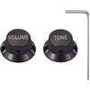 Dopro Set di viti universali in metallo da 1/4 di pollice per chitarra e basso, manopole in alluminio per potenziometro per Strat/Ibanez/Yamaha/LP Les Paul 1V1T nero